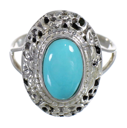 Southwestern Turquoise And Silver Ring Size 5-1/4 YX79915